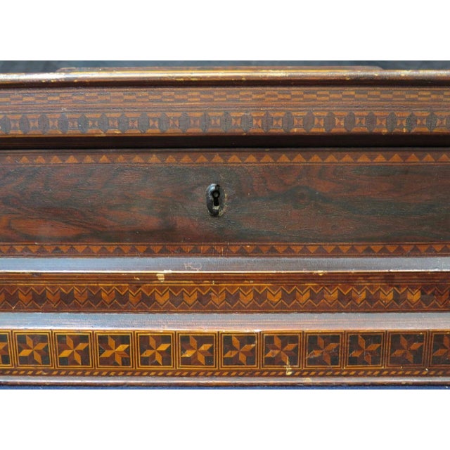 This vintage 19th century Continental men's humidor is beautifully hand crafted with intricate geometric motifs. Detailed...