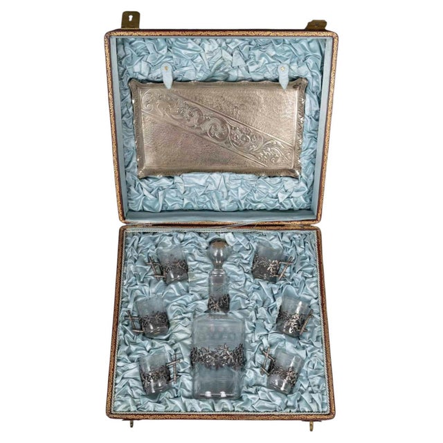 Metal 19th Century Napoleon III Liqueur Set from Baccarat For Sale - Image 7 of 7