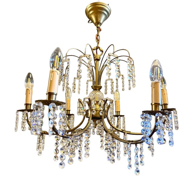 Vintage Hollywood Regency Chandelier, 1950s For Sale