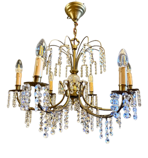 Vintage Hollywood Regency Chandelier, 1950s