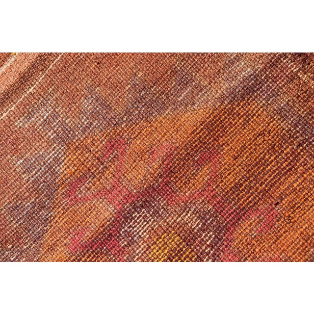 Vintage Turkish Runner With Large Medallion Kurdish Design in Earthy Tones 2'9 X 11'0 For Sale - Image 10 of 10