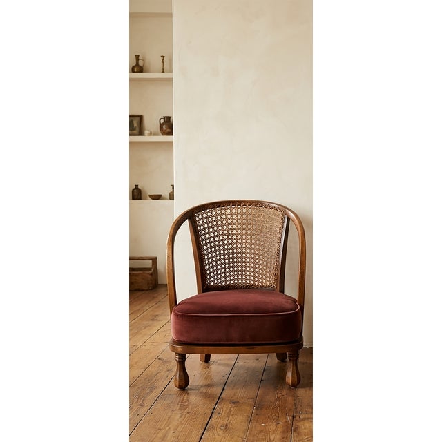 English Bergère Armchair with Caned Backrest, 1900s For Sale - Image 3 of 4