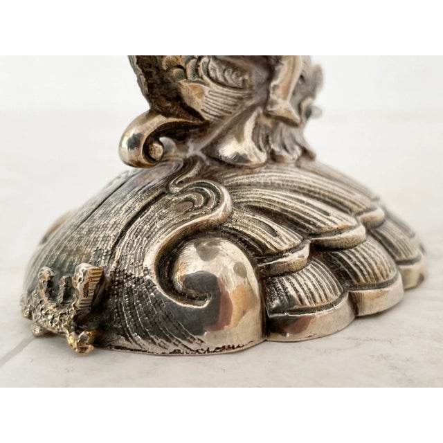 Grotto Metal Footed Dish - a Pair For Sale - Image 9 of 10