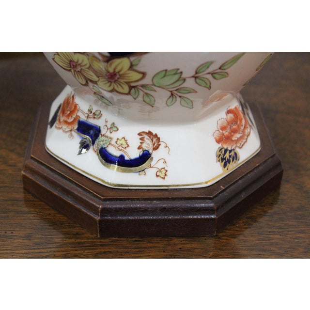 1970s Mason's Ironstone Blue Mandalay Lamps - A Pair For Sale - Image 10 of 12