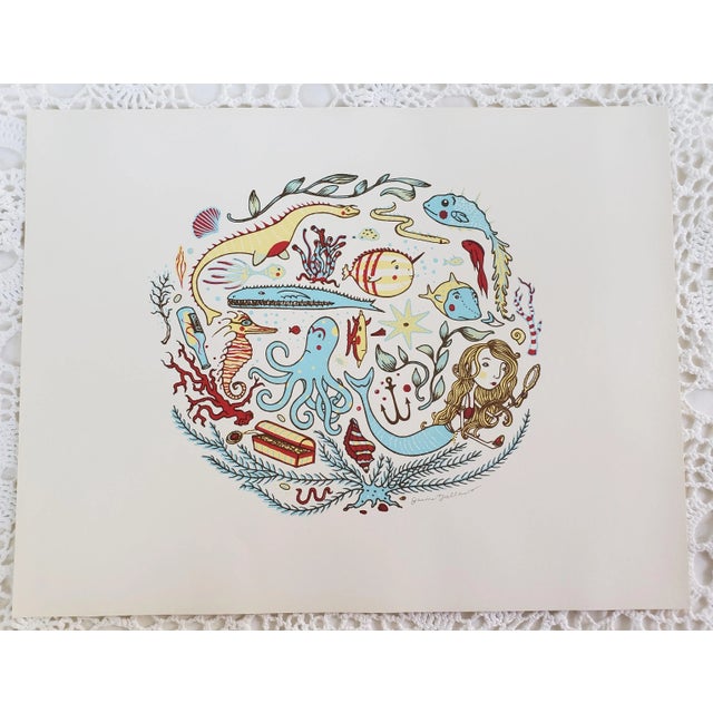 An artist signed print featuring mystical underwater creatures. Created by the Charleston, South Carolina based artist,...