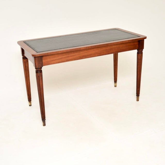 1950s Antique Georgian Leather Top Writing Table, 1950s For Sale - Image 5 of 11