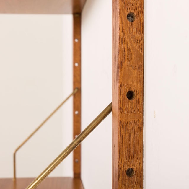 Brown Mid-Century Scandinavian Wall Unit in Teak, 1960s For Sale - Image 8 of 14
