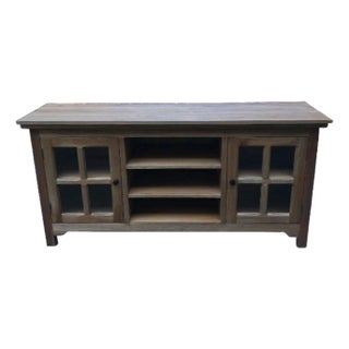 Coastal Open Shelf Media Console For Sale