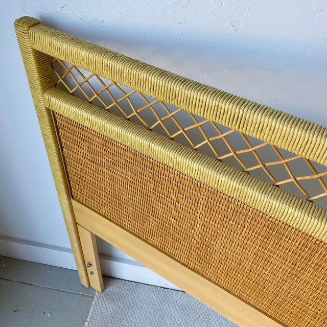 Vintage Henry Link Wicker and Rattan King Headboard Chairish