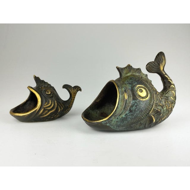 Mid-Century Bronze Fish Ashtrays by Walter Bosse, 1950s, Set of 2 For Sale - Image 10 of 10