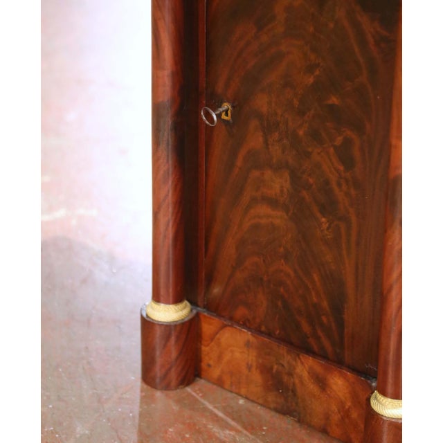 Mid 19th Century 19th Century French Empire Marble Top Carved Walnut Vanity Cabinet With Mirror For Sale - Image 5 of 12