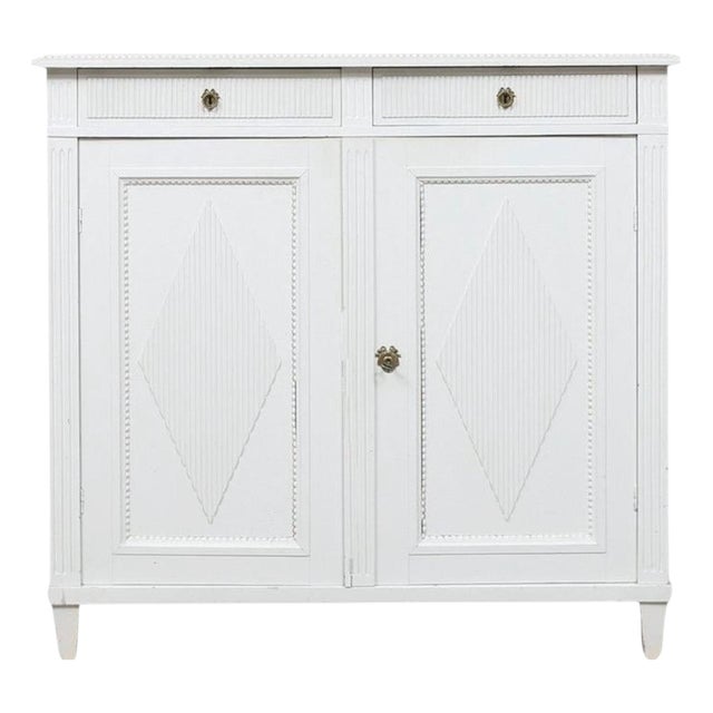 Swedish Gustavian White Painted Buffet, 1890 For Sale