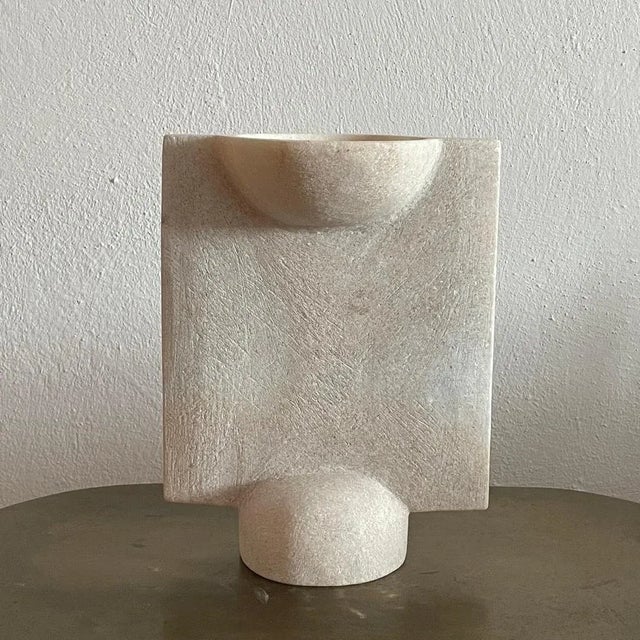 Hand Carved Marble Vessel by Tom Von Kaenel For Sale - Image 4 of 7