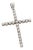 Large 14k White Gold Diamond Cross Charm Pendant For Sale