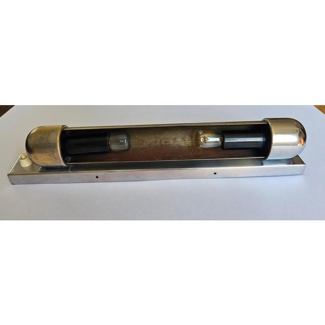 Vintage Bauhaus Art Deco Wall Lamp in Chrome, 1940s For Sale - Image 13 of 16