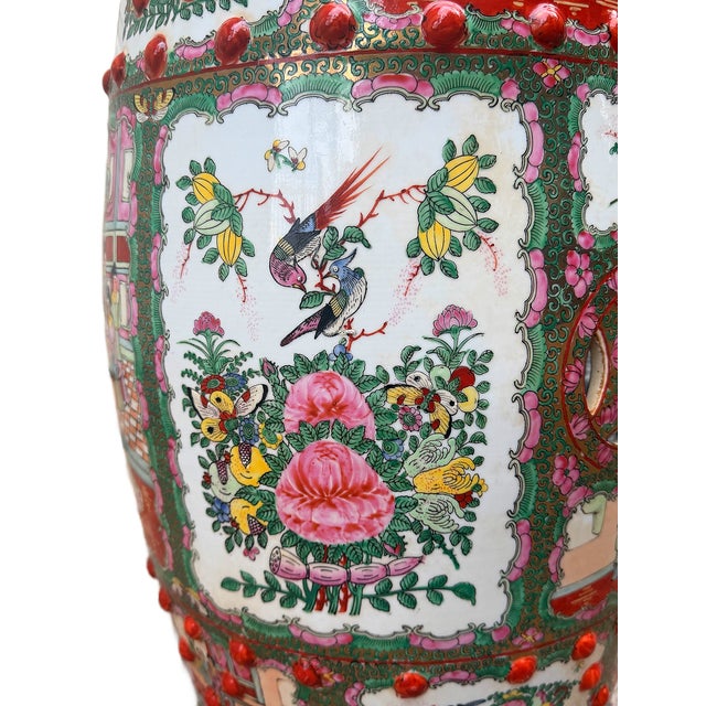 Mid 20th Century Famille Rose / Rose Medallion Porcelain Garden Stool For Sale In Houston - Image 6 of 10