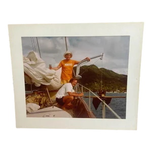 Vintage Lifestyle Photograph of Men on Sailboat Circa 1976, One of a Series