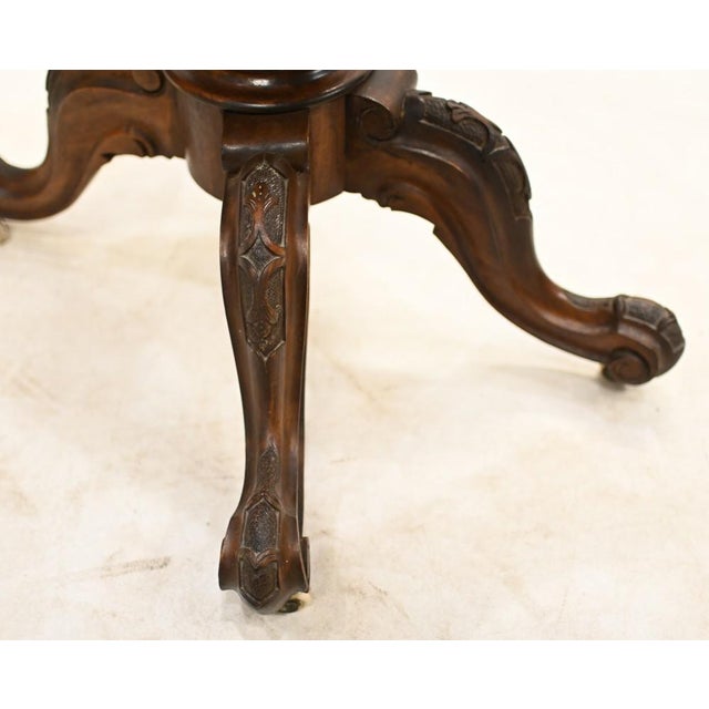 Victorian Card Table in Burr & Walnut, 1880s For Sale - Image 3 of 12
