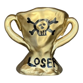 Vintage Skull Motif Ceramic Loser Trophy For Sale