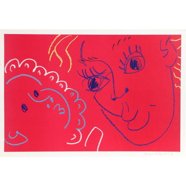 Gregoire Muller - Mother and Child Screenprint For Sale