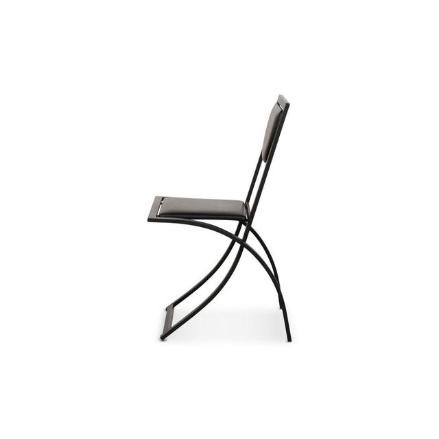 Sinus Chairs in Black Leather from KFF, Set of 4 For Sale - Image 12 of 13