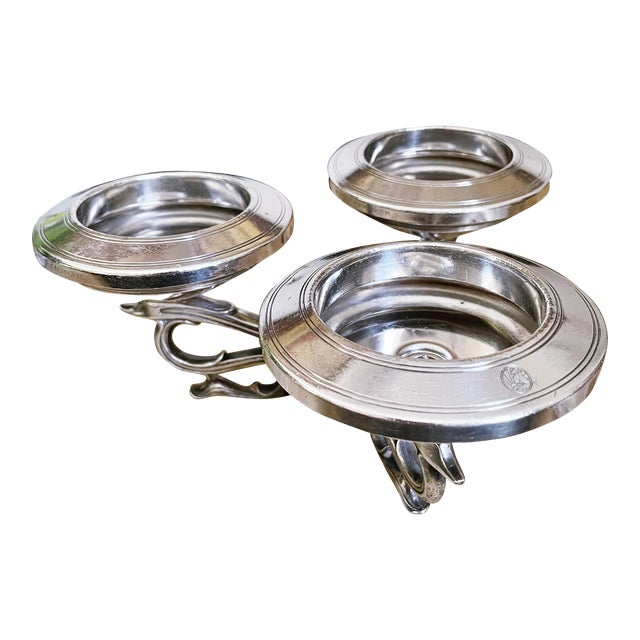 Vintage Christofle Silver Plated Petrossian Triple Caviar Server 