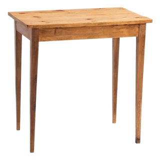 "Antique" English Scrubbed Pine Tavern Table Tapered Legs For Sale