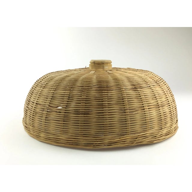 Vintage Wicker Food Protector With Top Handle For Sale In Portland, ME - Image 6 of 12