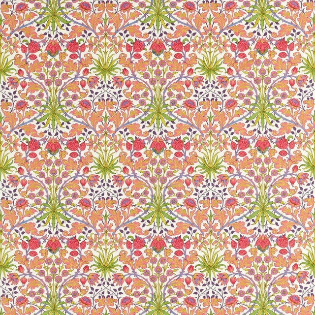 Morris & Co Hyacinth Fabric in Cosmo Pink For Sale