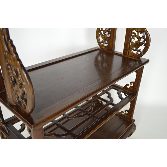 Asian Coat Rack in Carved Wood with Dragons, 1940s For Sale - Image 10 of 18