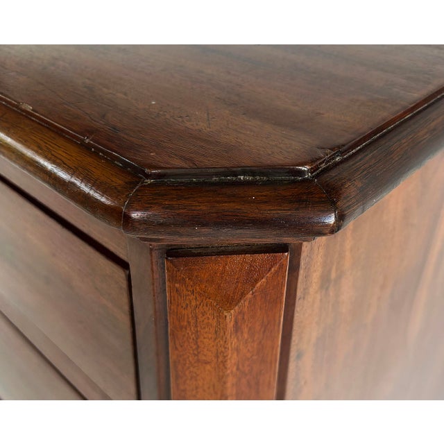 19th-Century Biedermeier Style Mahogany Chest of Drawers, Matched Flame Grain For Sale - Image 9 of 13