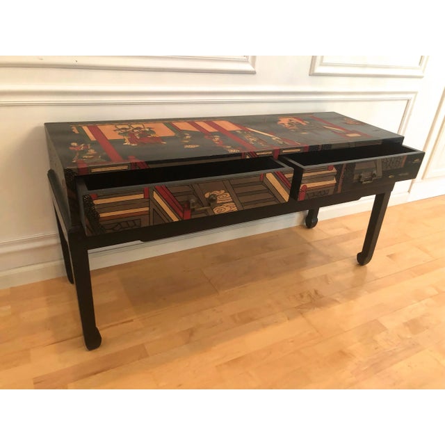 Chinoiserie Table Black Lacquerware Early20C For Sale - Image 10 of 10