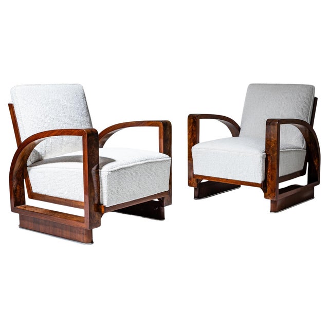 Pair of Art Deco Walnut Armchairs, 1920s For Sale - Image 18 of 18
