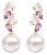 Nina Zhou 4.30ctw Morganite, Pink Tourmaline, and Diamond Freshwater Pearl Convertible Drop Earrings For Sale