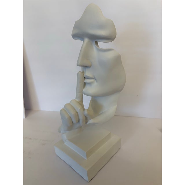 Early 21st Century Silence Is Golden Sculpture in White For Sale - Image 5 of 6