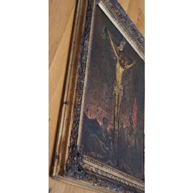 After Lucas Cranach the Elder, Crucifixion with Centurion, 1800s, Oil on Canvas & Wood For Sale - Image 9 of 12