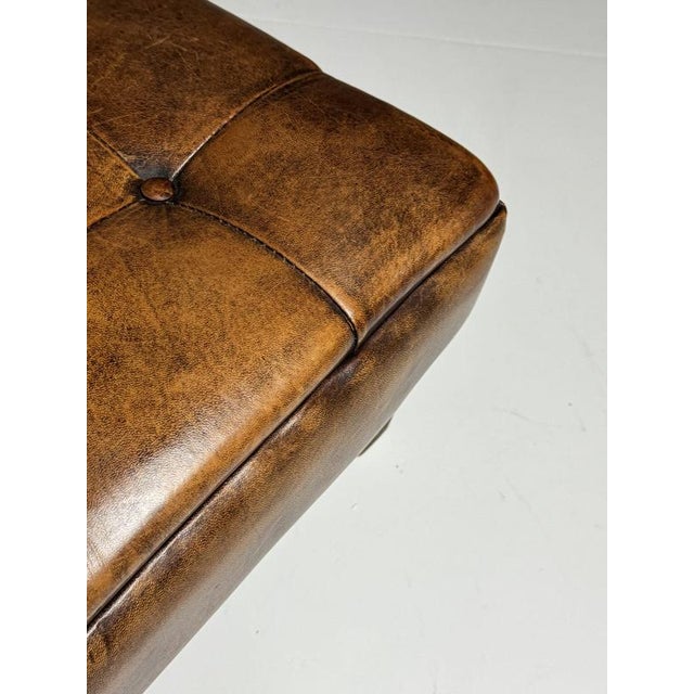 Brown Sheepskin Pouf Footstool For Sale - Image 8 of 16