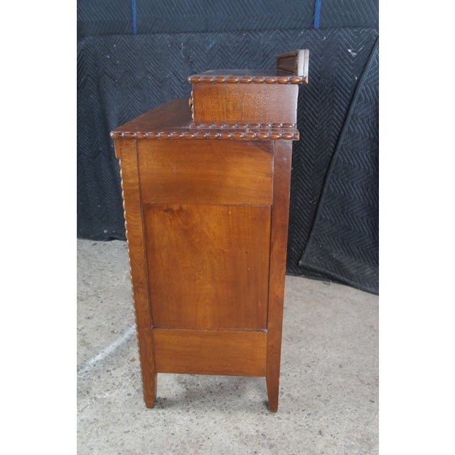 Brown Antique Victorian Arts & Crafts Walnut Stepback Dresser Chest of Drawers For Sale - Image 8 of 12