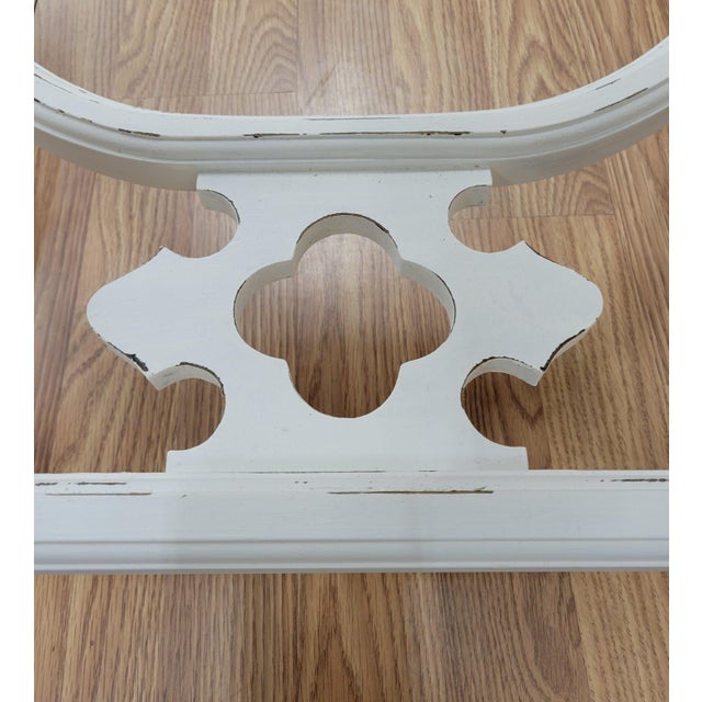 White Early 20th Century Hardwood Jacobean Console Table With White Distressed Painted Finish For Sale - Image 8 of 10