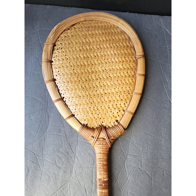 Mid 20th Century Handwoven Bamboo Wicker Rug Beater For Sale - Image 4 of 16