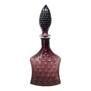 Vintage Empoli Italian Amethyst Purple Glass Hobnail Decanter Genie Bottle 17" MCM