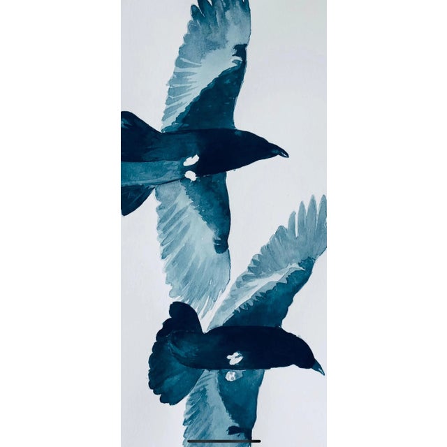 "Flight 9" Framed Contemporary Abstract Bird Ink Drawing For Sale - Image 4 of 7