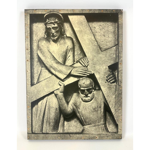 Modern Brutalist Stations of the Cross, Print on Board, 1960s, Set of 3 For Sale - Image 3 of 15