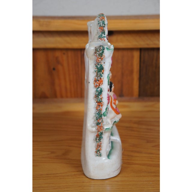 Mid 18th Century Antique Staffordshire Castle Cherub Pocket Watch Tower Spill Vase For Sale - Image 5 of 12