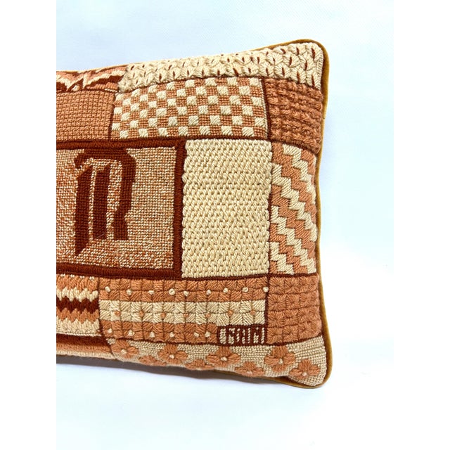 Vintage Geometric Needlepoint Pillow For Sale In Charleston - Image 6 of 11
