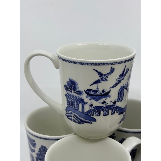 Johnson's Brothers Blue Willow Chinoiserie Mugs Made in England -Set of 8 For Sale - Image 9 of 12