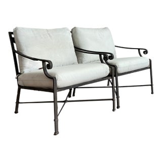 Vintage Regency Brown Jordan “Venetian” Cast Aluminum Lounge Chairs - A Pair For Sale