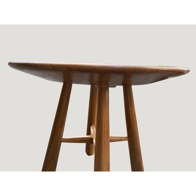 2010s Andrianna Shamaris Midcentury Couture Round Teak Table with Butterflies Inlaid For Sale - Image 5 of 18