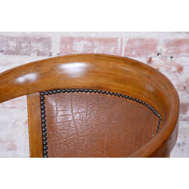 Wood Set of Art Deco Armchairs in Beech & Leatherette, Austria, 1930s For Sale - Image 7 of 10