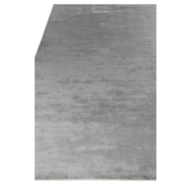 Exquisite Rugs Ives Hand loom Viscose Light Blue Rug-14'x18' For Sale - Image 4 of 10